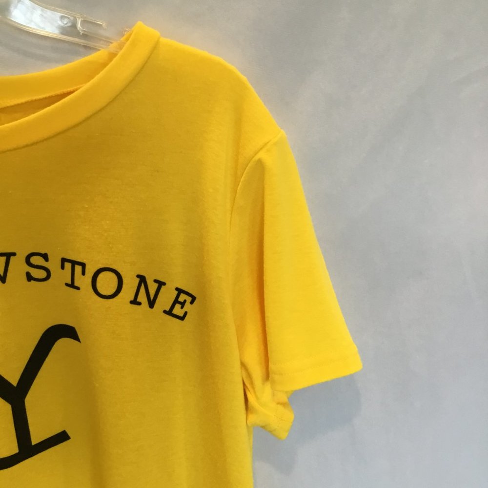 Mislook Unisex Yellowstone Dutton Ranch Brand Logo Tee Yellow Size Men's Large - Picture 3 of 10